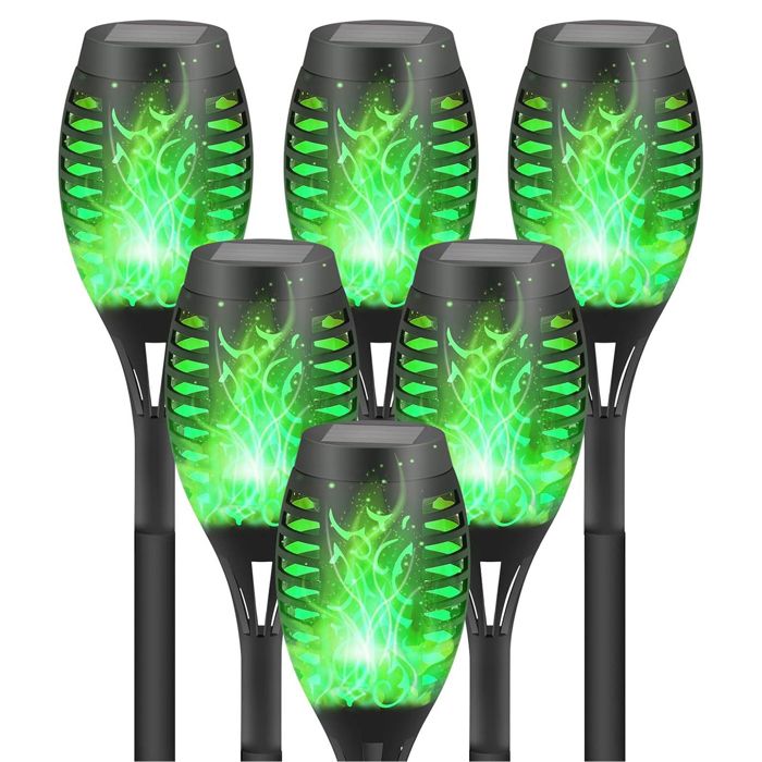 Lumière solaire 6 pcs convient pour la décoration extérieure de terrasse de canal et de cour 52 x - Roame - 7 5 cm lampe à flamme