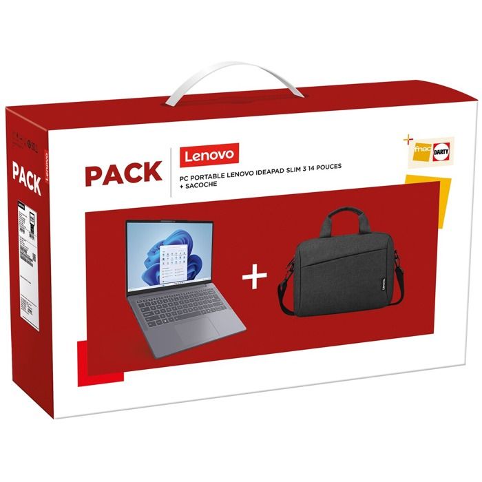 Pack IdeaPad Slim 3 14IRH10 14 WUXGA Intel Core i5 RAM SSD + Sacoche - vue 4