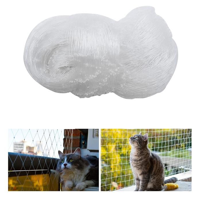 Filet chat balcon - filet de sécurité transparent 3x8m - pour terrasse fenêtre puits de lumière et porte