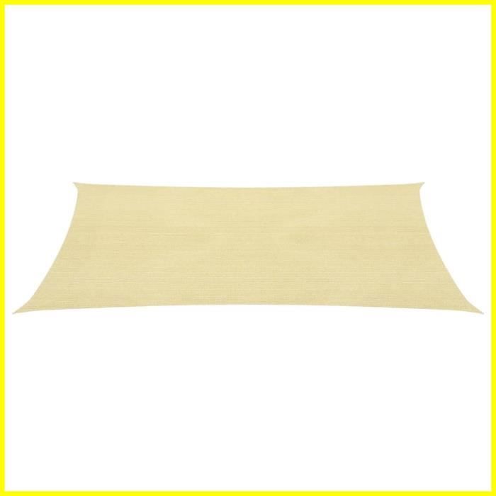 Voile dombrage - ASHATA - 3x6 m - Beige - 160 g/m² - Résistant aux UV et à la moisissure
