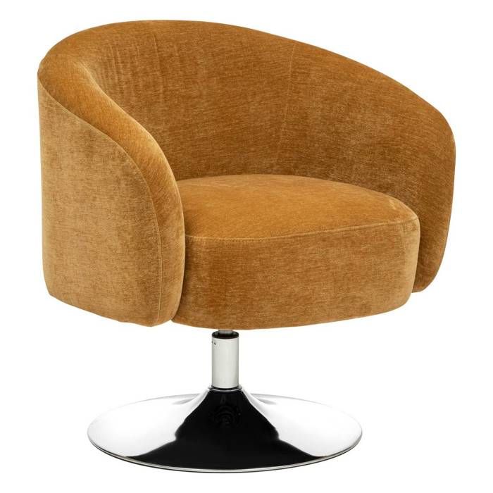 Fauteuil Edith en métal & pin H73cm jaune ocre - Atmosphera Créateur dintérieur