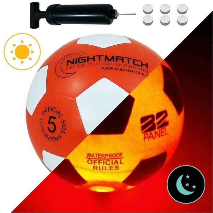 Ballon de Football Lumineux NightMatch, pompe à ballons et