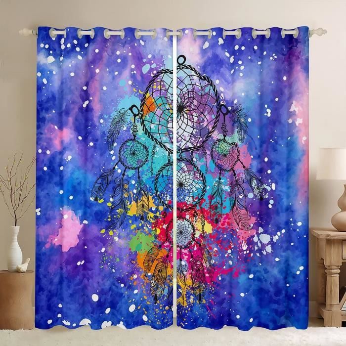 Rideaux Étoiles Bleues Galaxie 117x175cm - Rideau Chambre Enfant Bébé Garçon