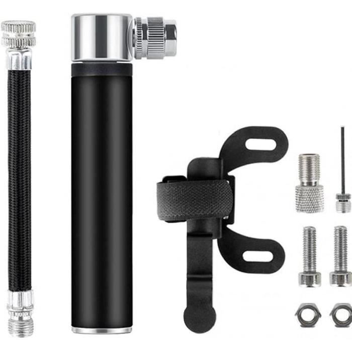 Mini Pompe à Vélo JSTH – Alu/ABS, 120 G, 100 PSI, Compatible Presta/Schrader, Support Cadre Inclus