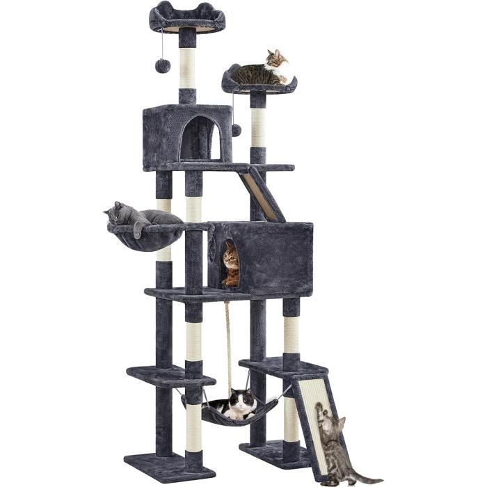 Globlazer Arbre a Chat pour Gros Chats XXL 203 cm Haut avec 2 Grande Niches 45 * 40 * 35cm, 3