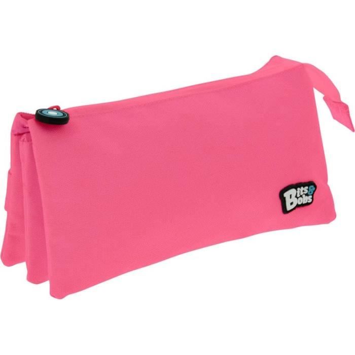Grafoplás | Astuccio scolastico con tre scomparti con bavaglia| corallo