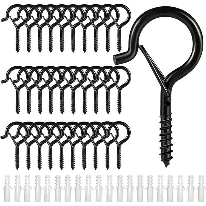 Crochet a visser vis inox a piton à crochet Crochets à visser Crochets de plafond en métal extérieur(30pcs)