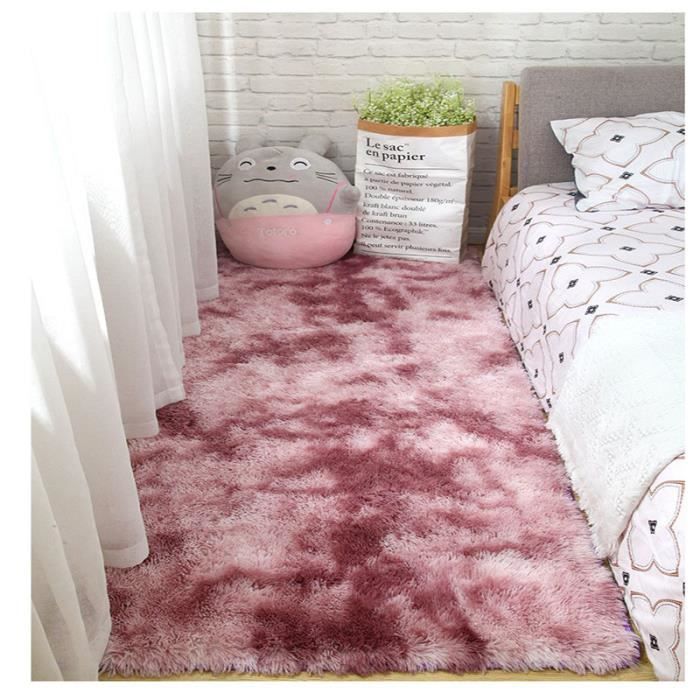 GOGOLOVING Tapis de Salon Shaggy Polyester Rose 80 x 160cm