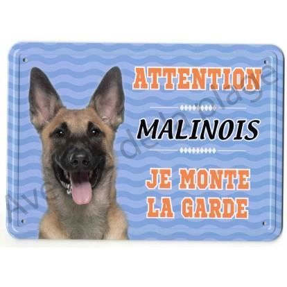 Plaque Attention Chien en liberté métal Aluminium 15 cm x 20 cm