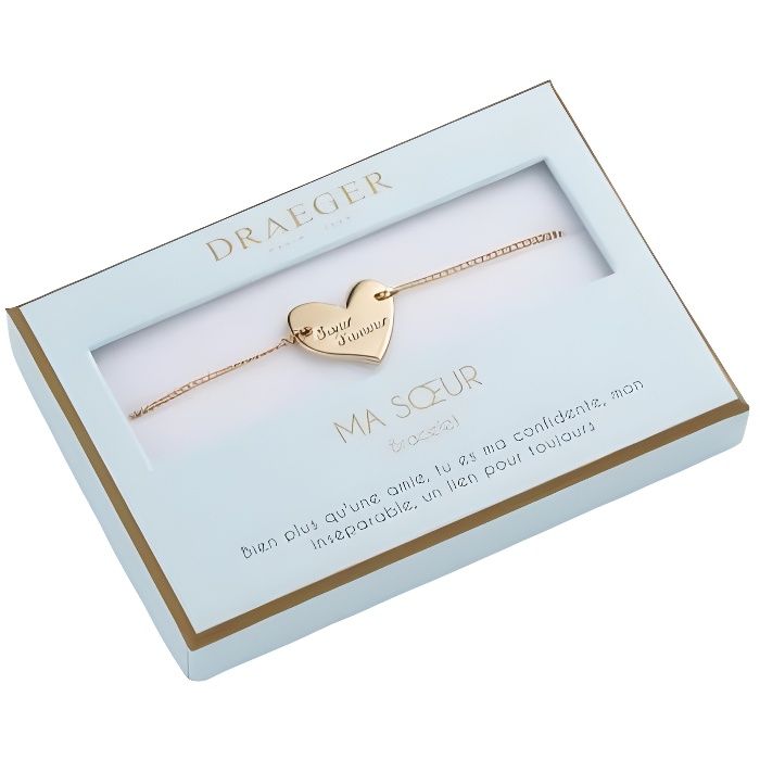 Bracelet Coeur Soeur D Amour Pastel Chic Draeger Paris Achat Vente Bracelet Gourmette Bracelet Coeur Soeur D Amour Metal Dore Cd