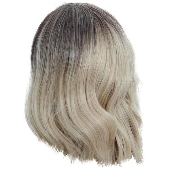 Perruque Lisse perruque synthtique boucle courte en dgrad dor de couleurs  naturelles pour femmes perruques ondules Perruque F[19141] - Cdiscount Au  quotidien