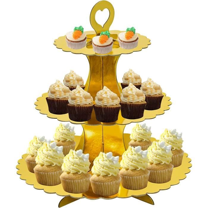 Présentoir Cupcakes en Carton, Présentoir à Gâteaux 3 Niveaux, Support