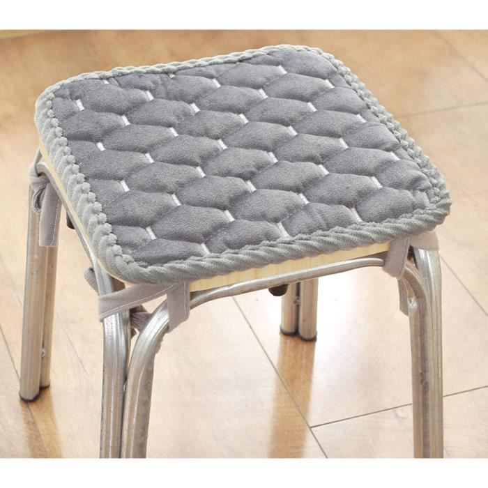 Lot De 2/4 Coussin De Chaise Antidérapant 25x25 Cm - Lavable - Pour Bureau, École, Maison - Gris