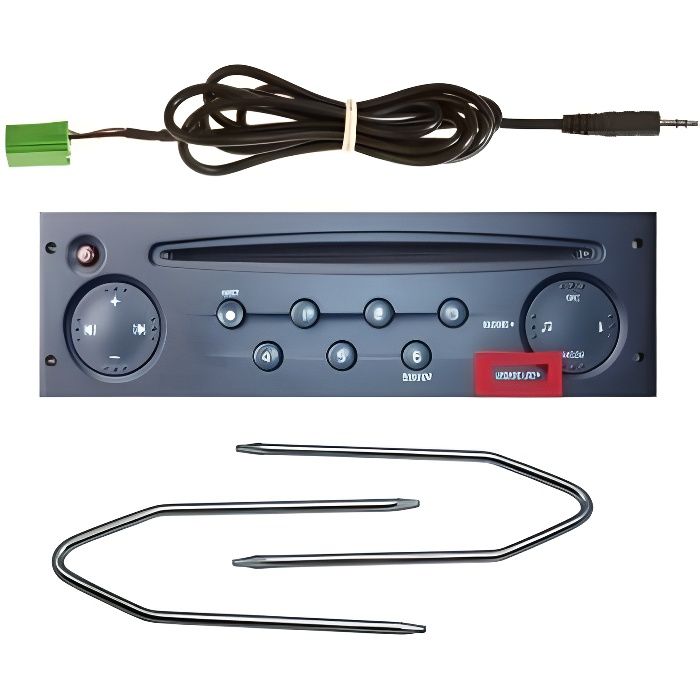 CABLE AUXILIAIRE RENAULT AUTORADIO + CLE EXTRACTEUR SCENIC ESPACE TWINGO