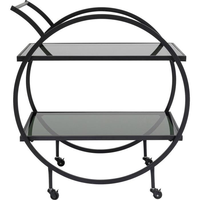 desserte - kare - loft noire - verre laqué - 40x60x90 cm - porte et tiroir