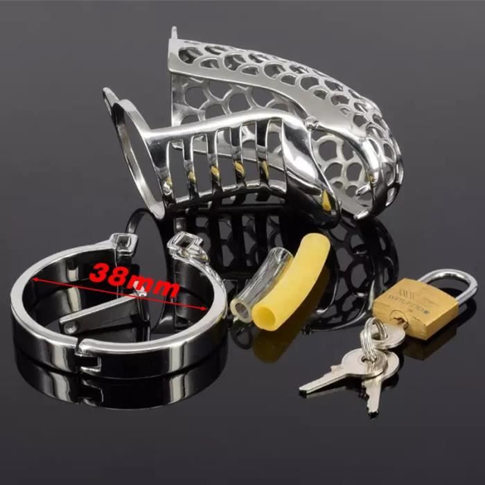 Anneau De Rétention / Cage De Chasteté Pour Hommes - Bondage SM - Verrouillable - Neuf