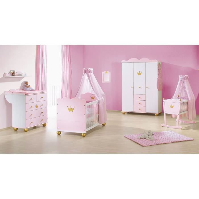Armoire 198 Cm A 3 Portes Et 3 Tiroirs Design Princesse En Bois