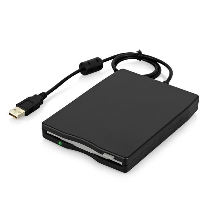 Lecteur de Disquette Externe 3.5'' USB Drive de Floppy Disk 1.44Mo FDD  Récupérer Les Dossiers pour PC Portable-Compatible avec Wi