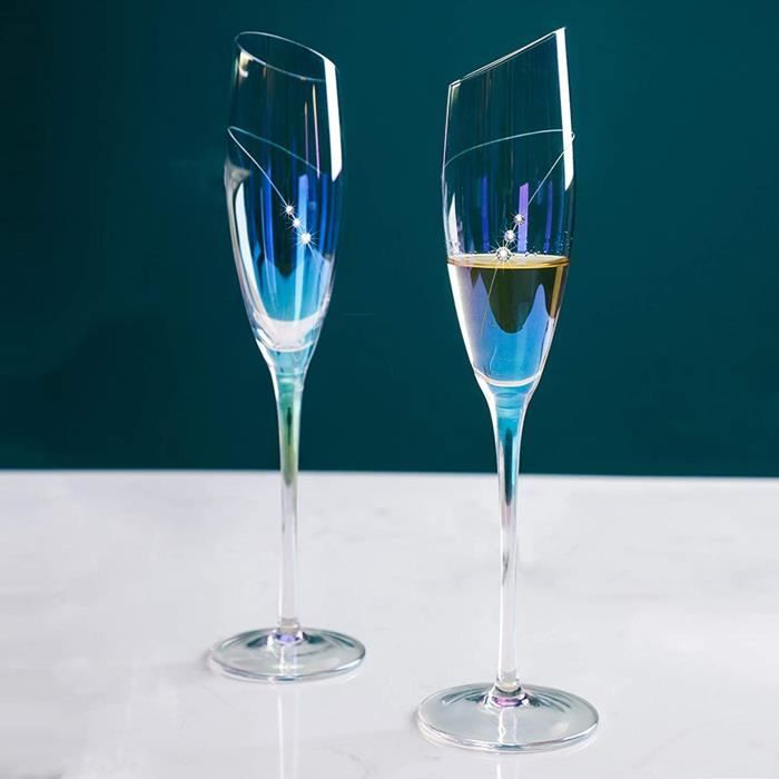 lot de 6 Flûte à champagne en cristal élégant et transparent Fabriqué en Europe 100 % sans plomb 