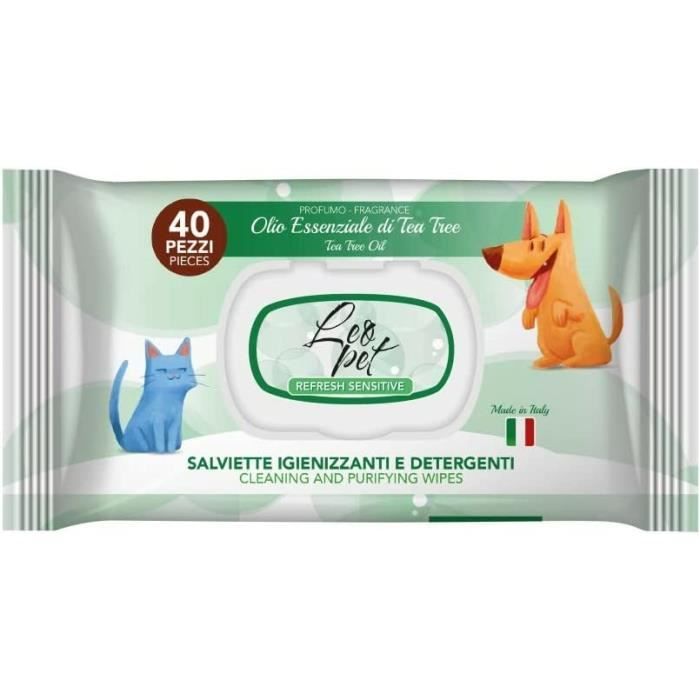 Lingettes Nettoyantes Pour Chiens Lot 40 Hygiéniques Chats Extrait D huile Essentielle Tea