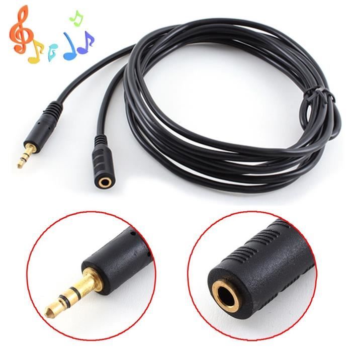 3,5 Mm Vers Femelle M-F Câble Rallonge Pour Casque Audio Stéréo - 1,5 M - TV Son Photo