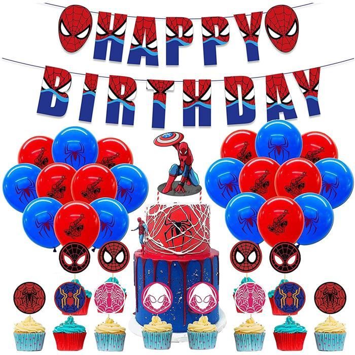 FINEVERNEK Décoration Anniversaire Spiderman,Spiderman Ballons en  Aluminium, Spiderman Bannière Anniversaire, Capes de Super-héros pour  Enfants avec