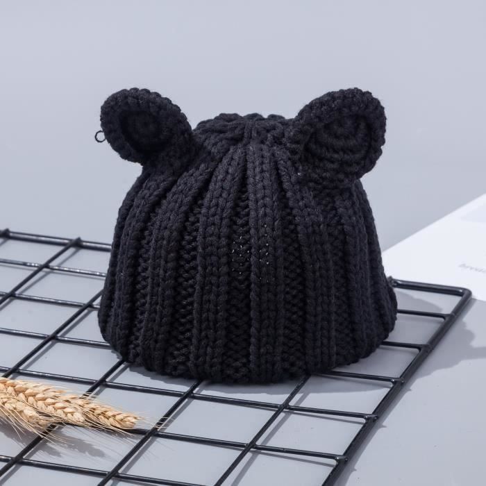 Bonnet Bebe Tricot De Laine Chaud Pour Automne Et Hiver Noirmkk49 Cdiscount Pret A Porter