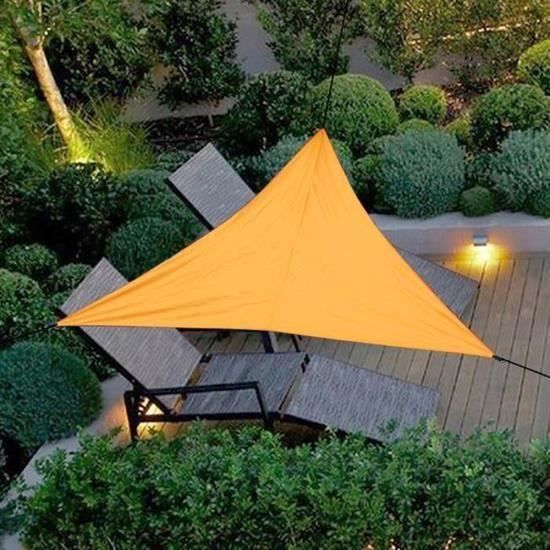 Toile solaire Voile d'ombrage triangulaire pour Tissu imperméable pour Balcon Camping 3 x 3 x 3 m en tissu déperlant - Orange