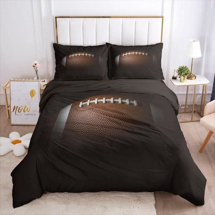 PARURE DE COUETTE Housse De Couette 3D Football Microfibre Respirante