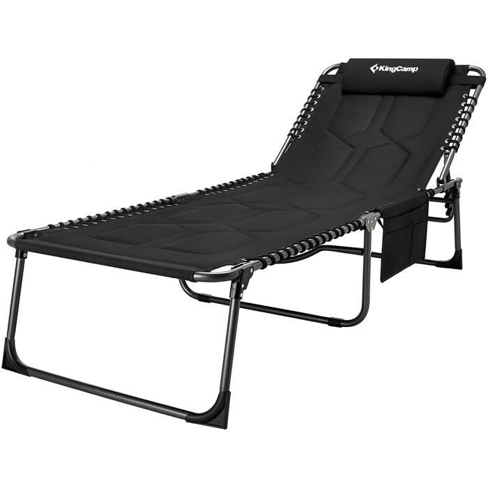 XXL Bain de Soleil Chaise Longue Pliante 4 Positions R glable avec