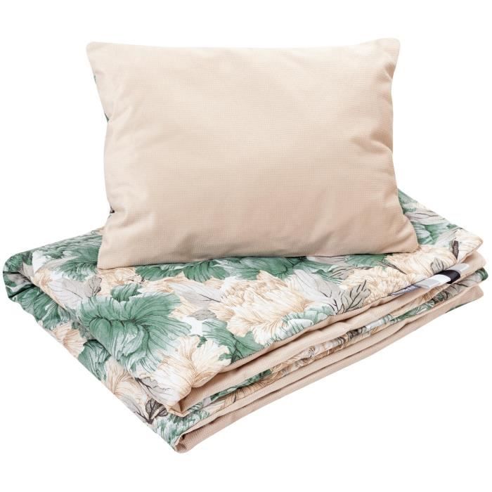 Bellochi Set De Couette Bebe 75x100 Cm Et Coussin Enfant 30x40cm - Couverture Enfant Réversible Et Entièrement Lavable - 100% Coton - Apanatschi