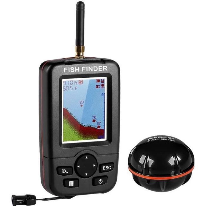Détecteur De Poisson Portable Sans Fil Avec Sonar – écran LCD, Alarme Bancs, Portée 100 M, Pour Bateau, Kayak, Carpe Et Mer