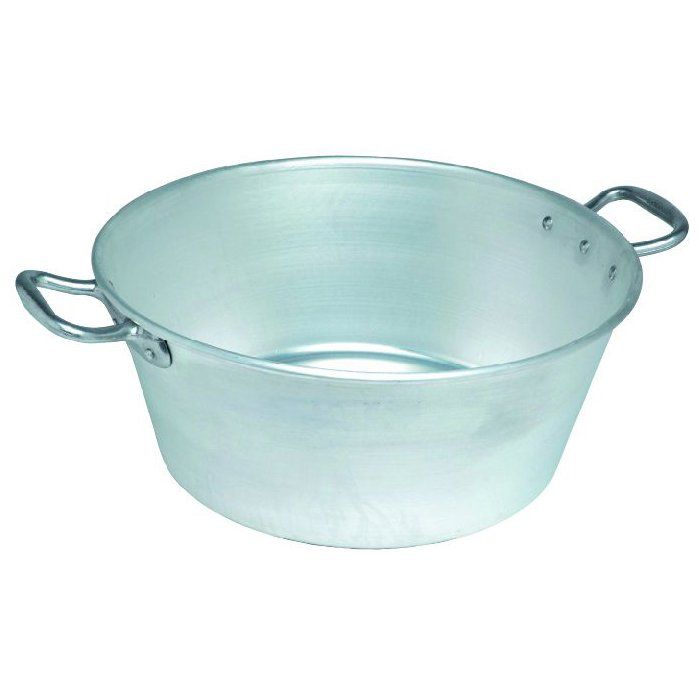 Bassine à gras lourde - LE PRATIQUE - Pro type Landaise - Ø 45 cm - 21 L - Épaisseur 2 mm - Anse alu