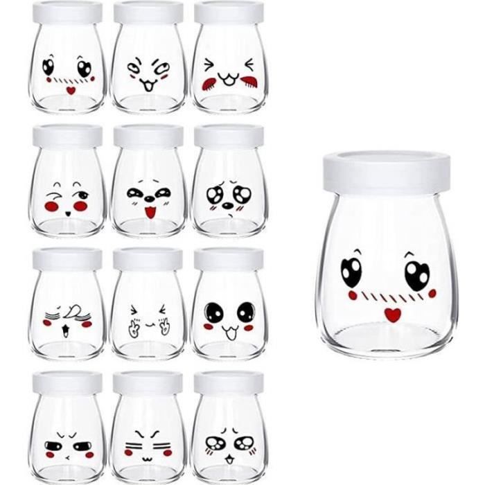 30 Pots Yaourt En Verre 113g Avec Couvercles - Parfaits Pour Confitures, Miel, Cadeaux - 6.8x7 Cm