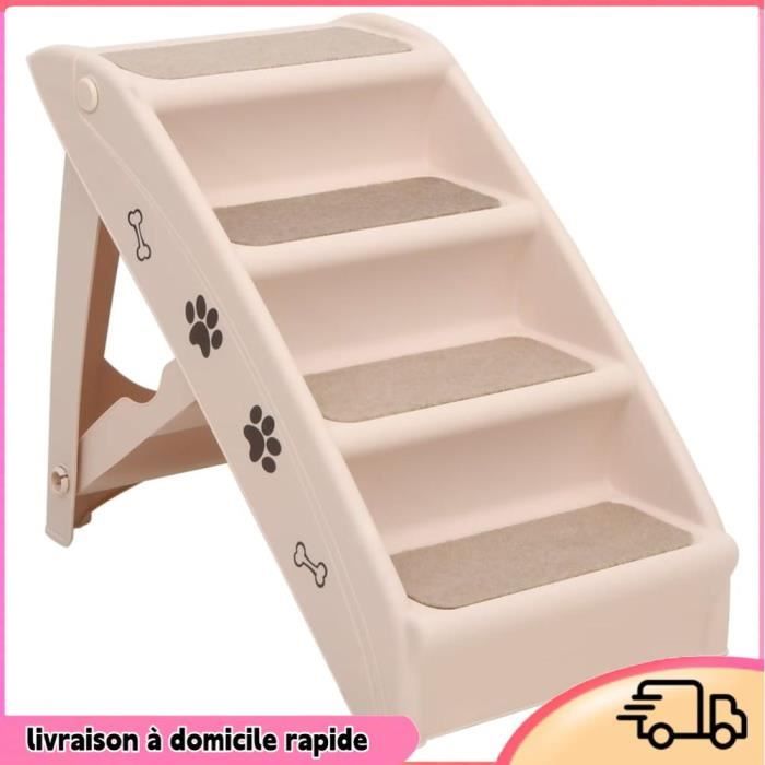Comparer les prix de Cocosity Escaliers pliables pour chiens Crème 62x40x49,5 cm - 7894202848989