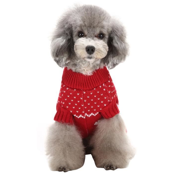 Pull tricot animaux Noël Chandail chien vacances avec motif rennes 