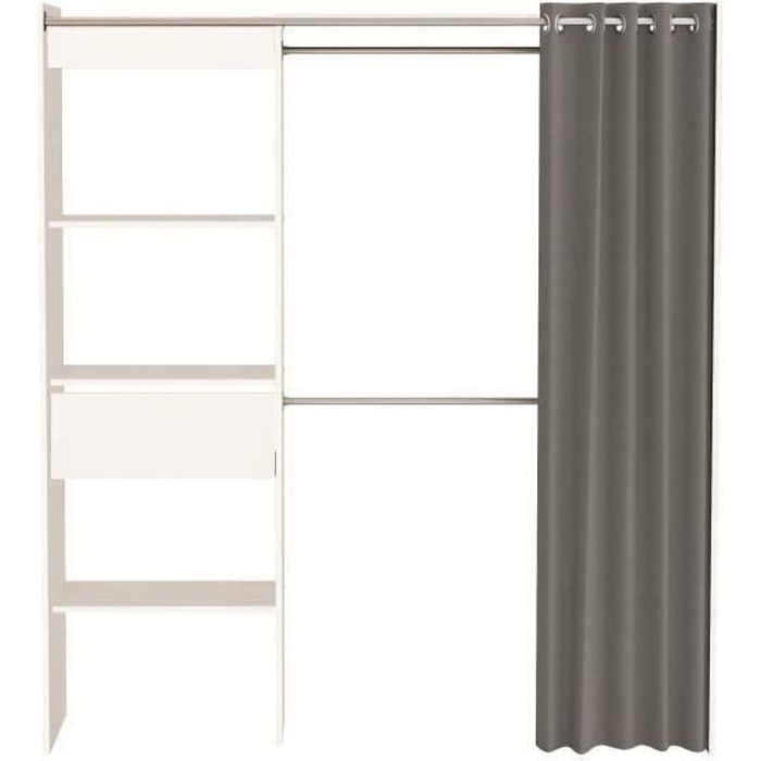 demeyere kit dressing extensible contemporain blanc perle - l 114 -168 cm - chicago