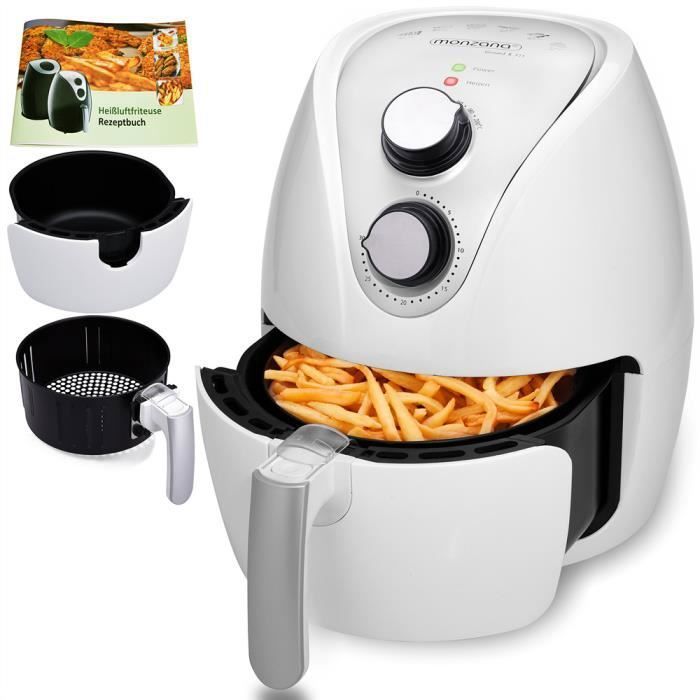 Friteuse sans huile 9en1 blanche 1500W 3,6L avec recettes
