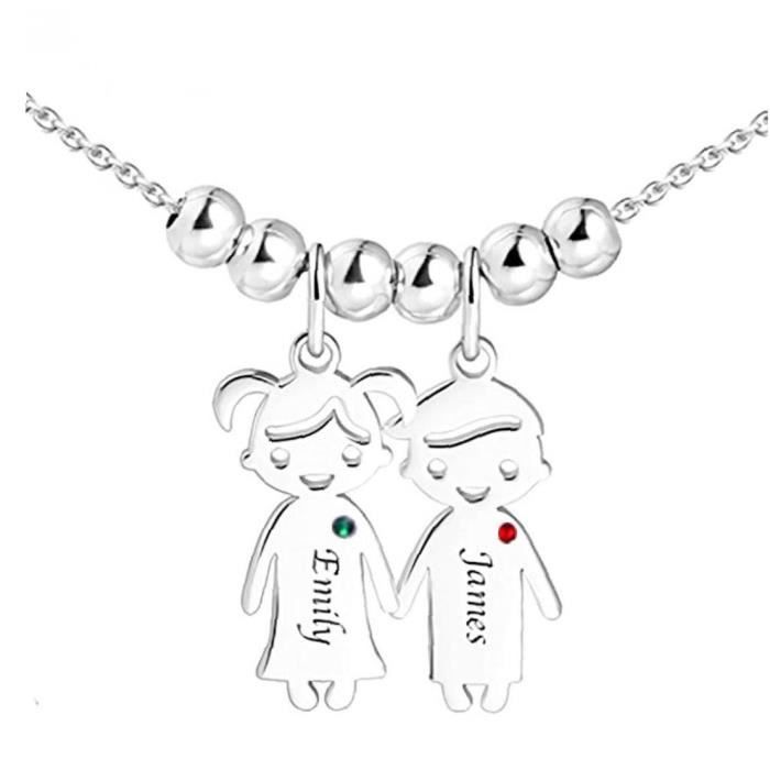 Pendentif Cartouche Gravé Sur Mesure - Acier Inoxydable Doré, Signes Chinois + Votre Prénom