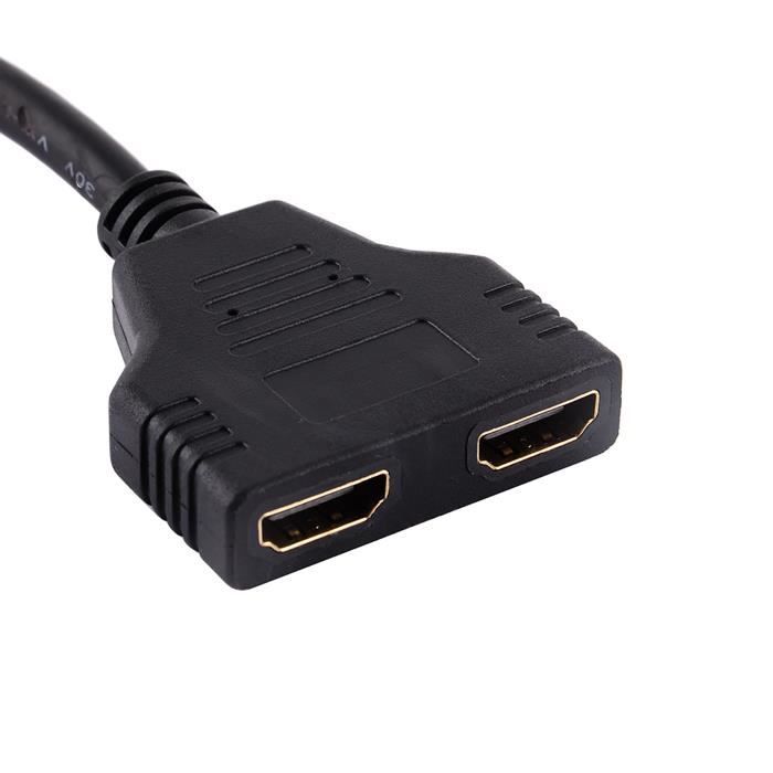 Répartiteur de câble HDMI Câble adaptateur séparateur 1080P HDMI mâle vers double  HDMI femelle 1 à 2 voies pour TV HD-HEN - Cdiscount Informatique