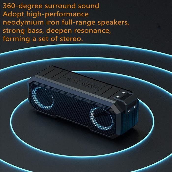 Maxesla Enceintes Bluetooth Portable Avec Son Stéréo 10W, Haut-parleurs