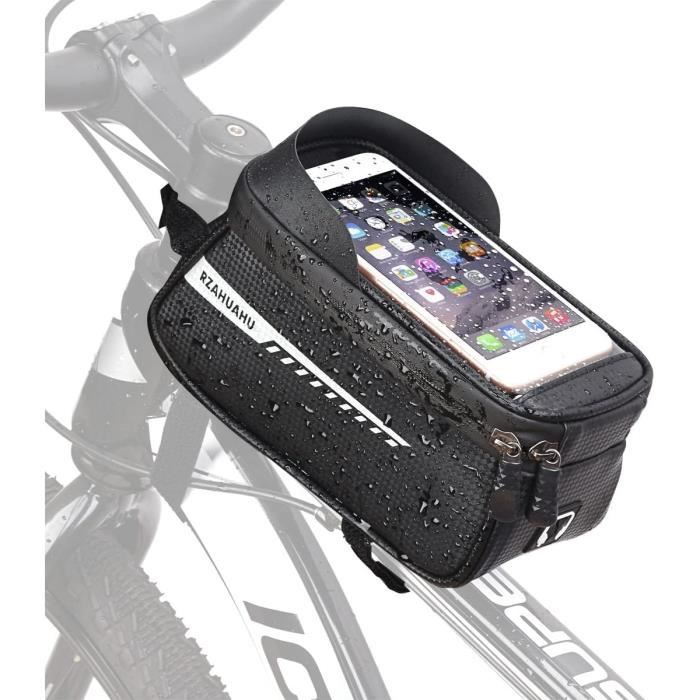 Sac étanche vélo avec cadre avant ENGWE - écran tactile TPU - housse pluie pour téléphone 6,5 pouces - Noir
