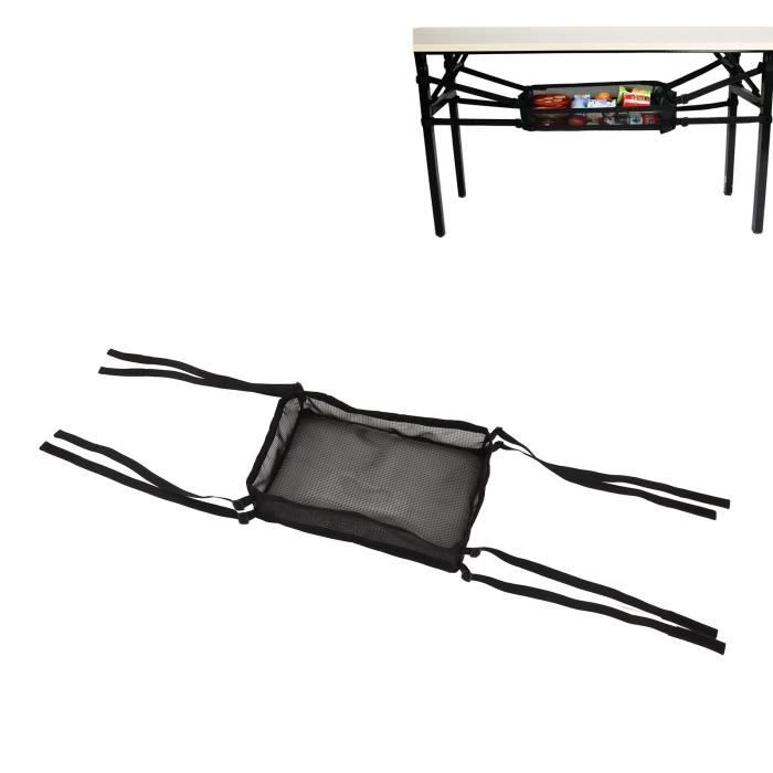 Organisateur De Table Extérieur Portable Avec Sac De Transport En Maille Noir - Parfait Pour Camping Et Jardin