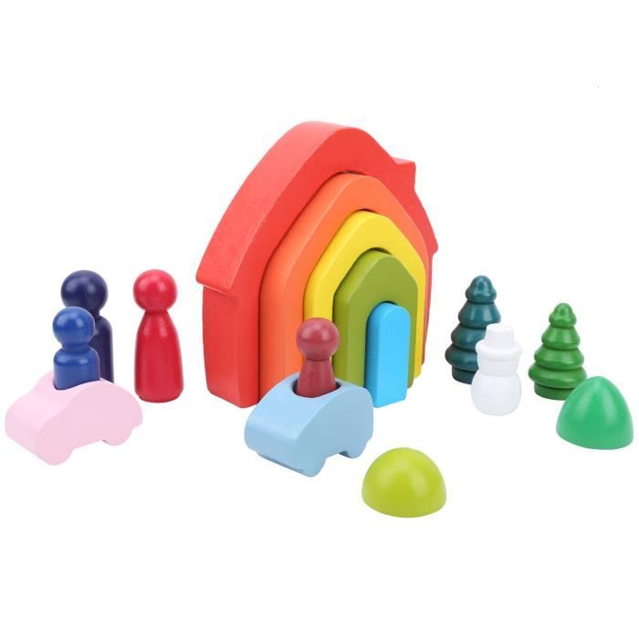 Sipobuy Blocs D'Empilage En Bois 16pcs Hercules - Jeu D'Équilibre Éducatif Pour Enfants 3-6 Ans