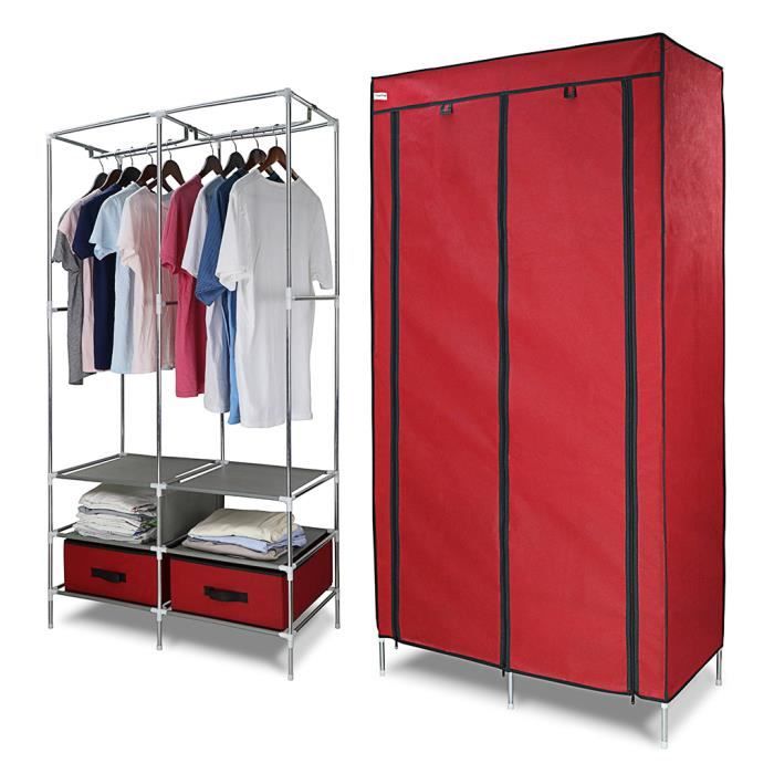 Finether Armoire Penderie A Vetement Garde Robe A Double Porte