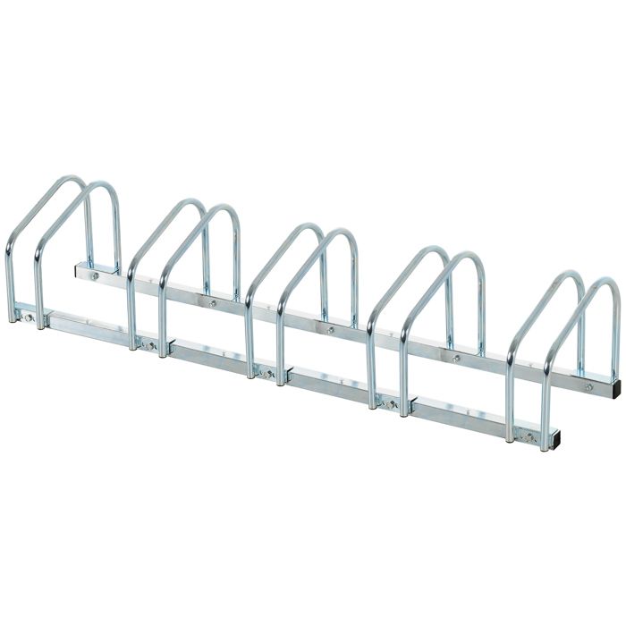Râtelier pour 5 vélos - HOMCOM - Acier galvanisé - Design compact - Installation facile