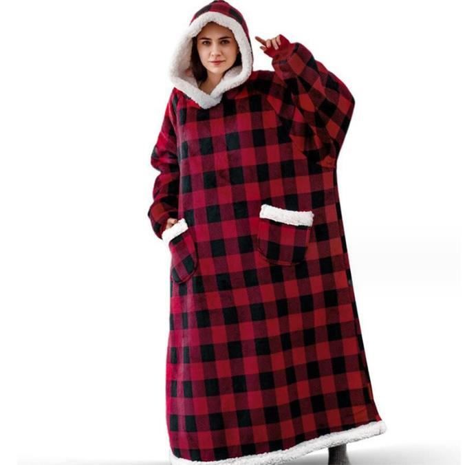 140CM Huggle Sweat A Capuche Longue en Polaire,Sherpa Super Grande