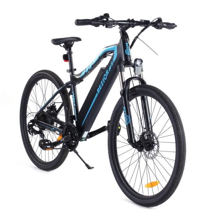 Vélo électrique pour Homme - Grimper la pente de 35° - BEZIOR-M1 - 27.5 inch - 250W - Jusqu'à kilométrage - NOIR+BLEU - Cdiscount Sport