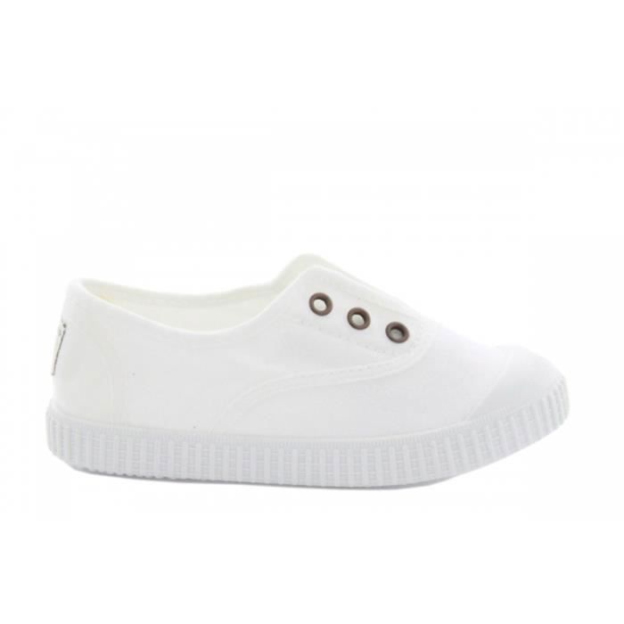 Victoria Victoria 06627 Baskets enfant mixte blanc - Lacets semelle rembourrée textile