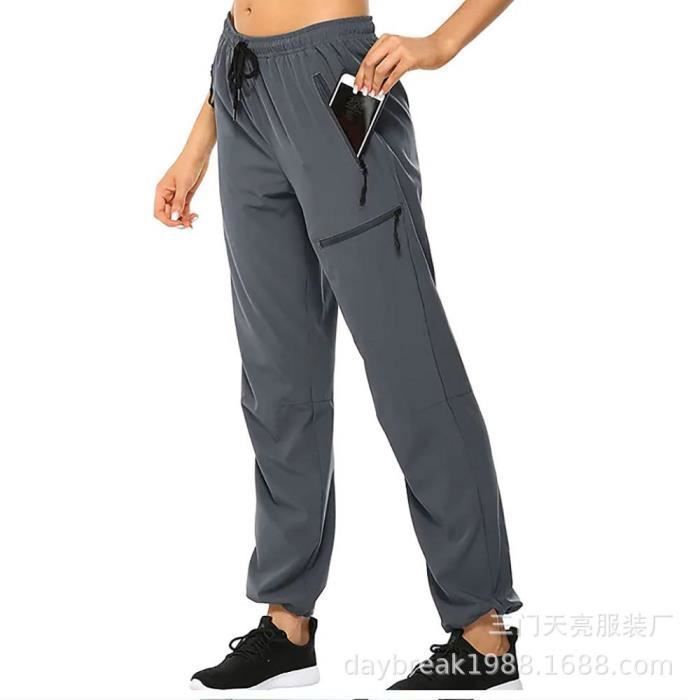 Pantalon de randonnée convertible pour femme - Séchage rapide - Extensible - Léger - Fermeture éclair - Pour l'extérieur, la pêche, les voyages, le safari, Gris, 8